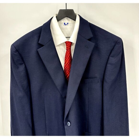 JOSEPH ABBOUD HERITAGE jacket blazer sport coat modern fit stretch navy blue 52R - Picture 4 of 9